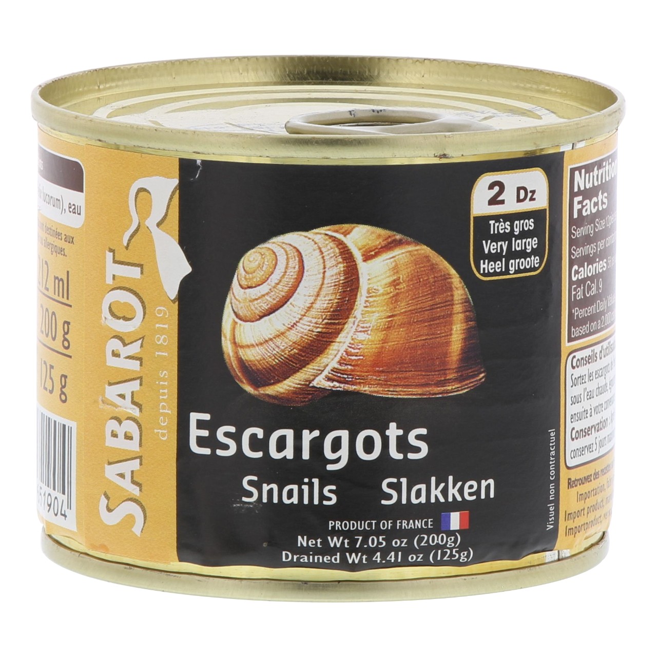 natuurlijk compromis Oude tijden Sabarot Escargots zeer groot Blik 24 stuks | dekweker.nl