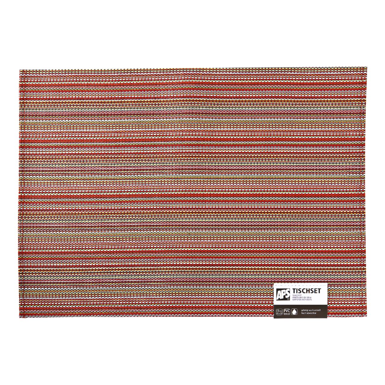 Placemat lines 45 x 33 cm, rood-oranje