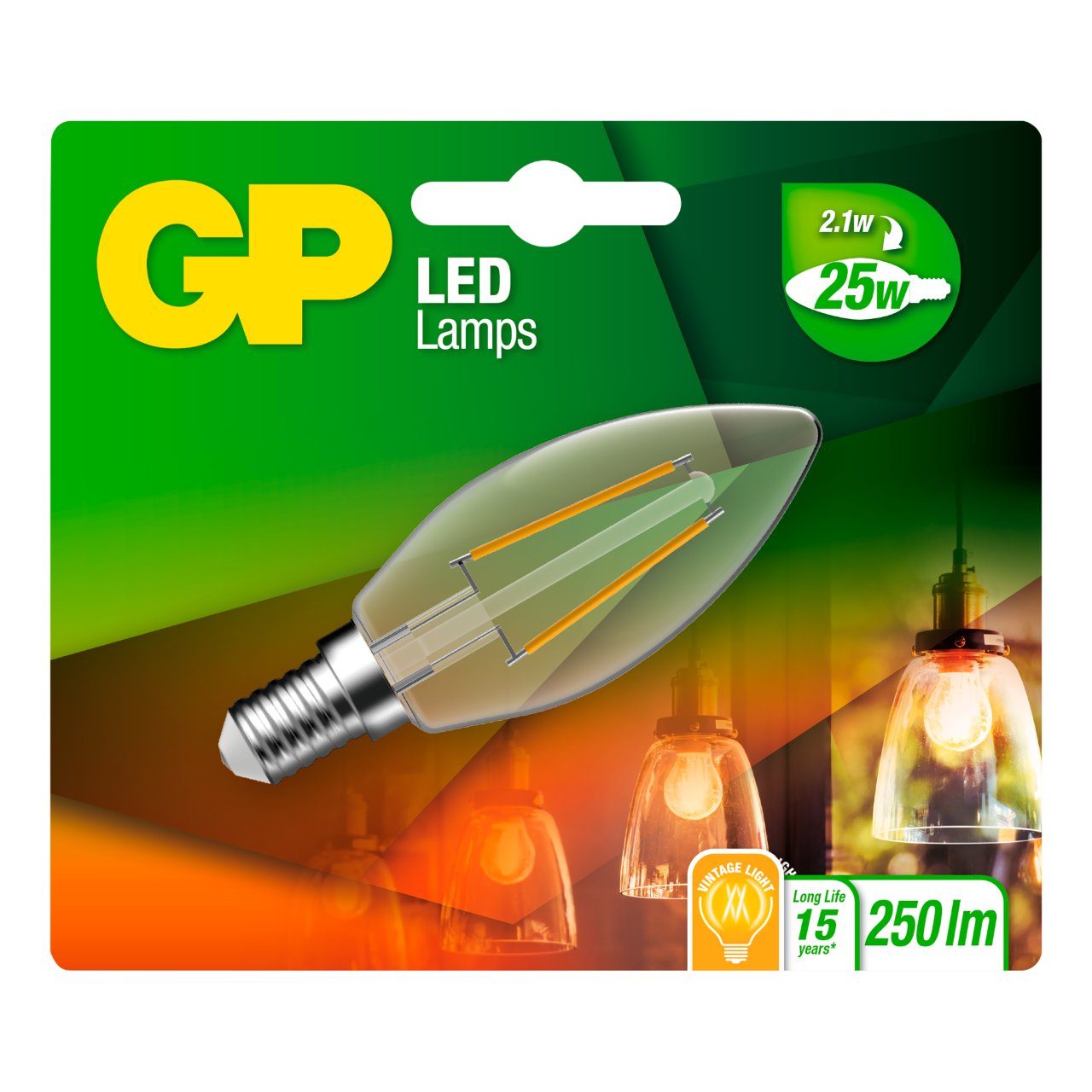 LED-lamp Filament Kaars 2-25W E14