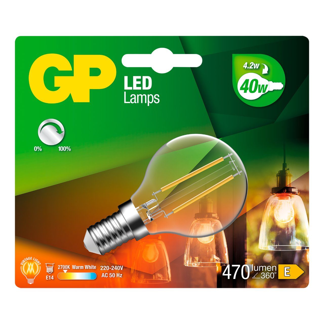 Led lamp GP 078180 E14 globe