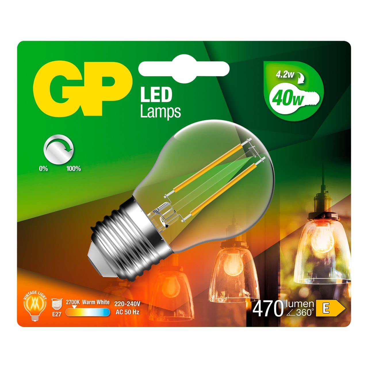 Led lamp GP 078197 E27 globe