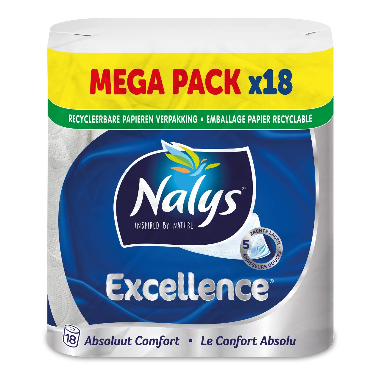 rand vijandigheid Brouwerij Nalys Excellence toiletpapier 18 rol Pak 18 rollen | dekweker.nl