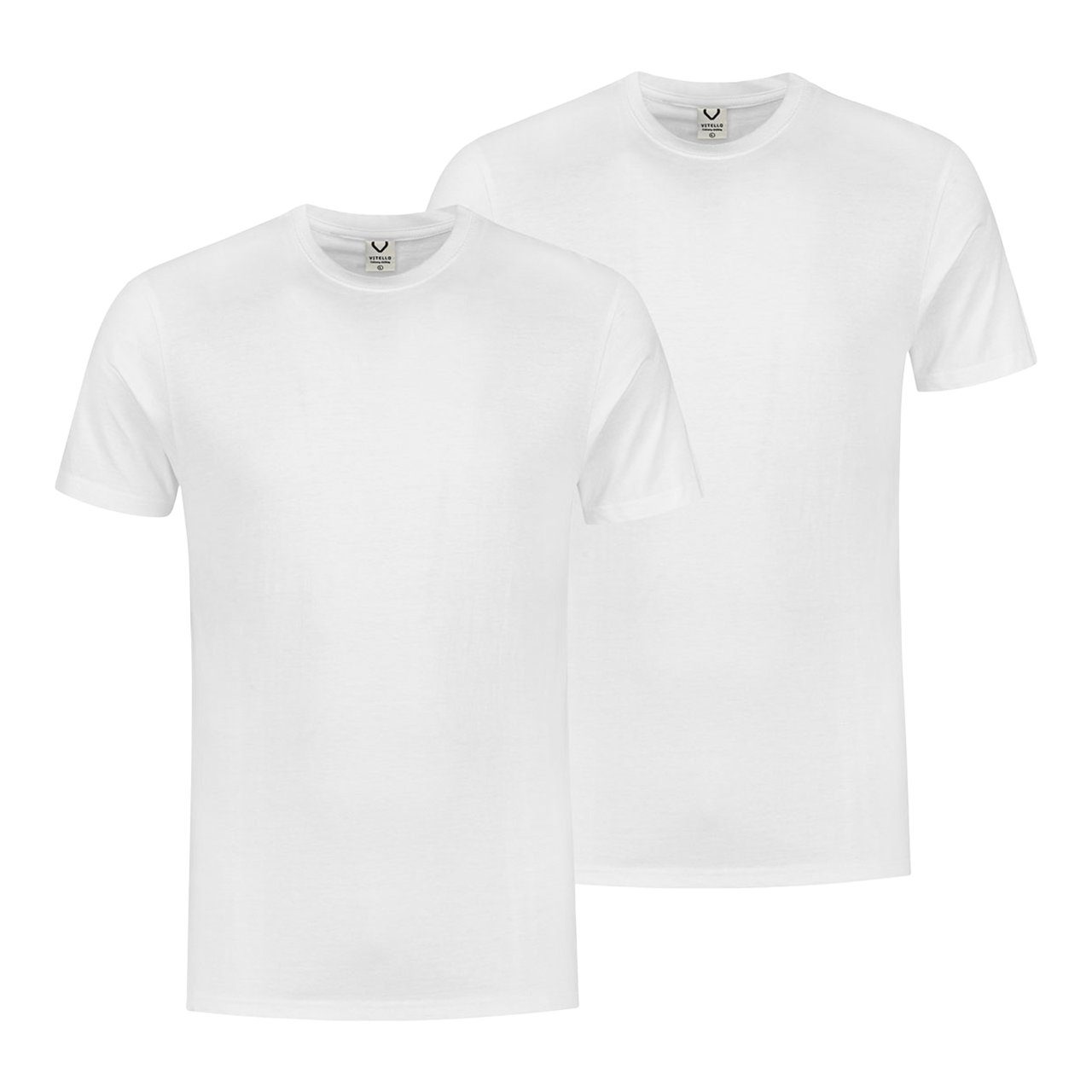 Zeldzaamheid werkgelegenheid boog Vitello T-Shirt comfort fit M, wit Pak 2 stuks | dekweker.nl