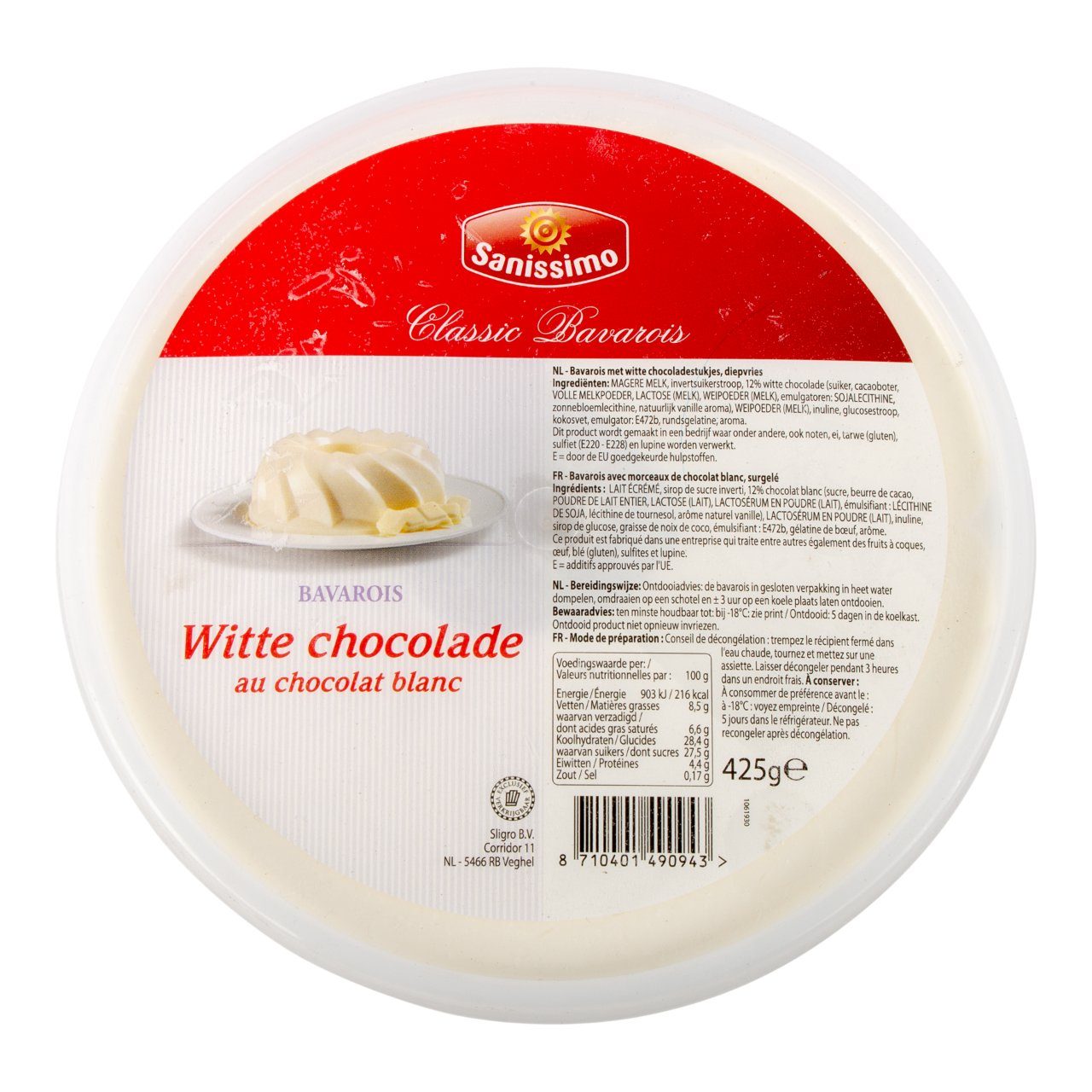 Bavarois witte chocolade