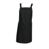 Kruisbandschort met zak 80 cm lang black denim