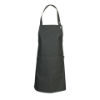 Verstelbare halterschort met zak 80 cm lang Black denim