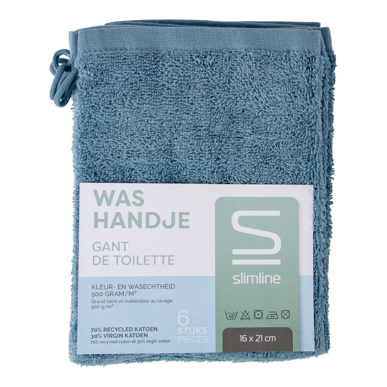Washand recycled, jeans blauw
