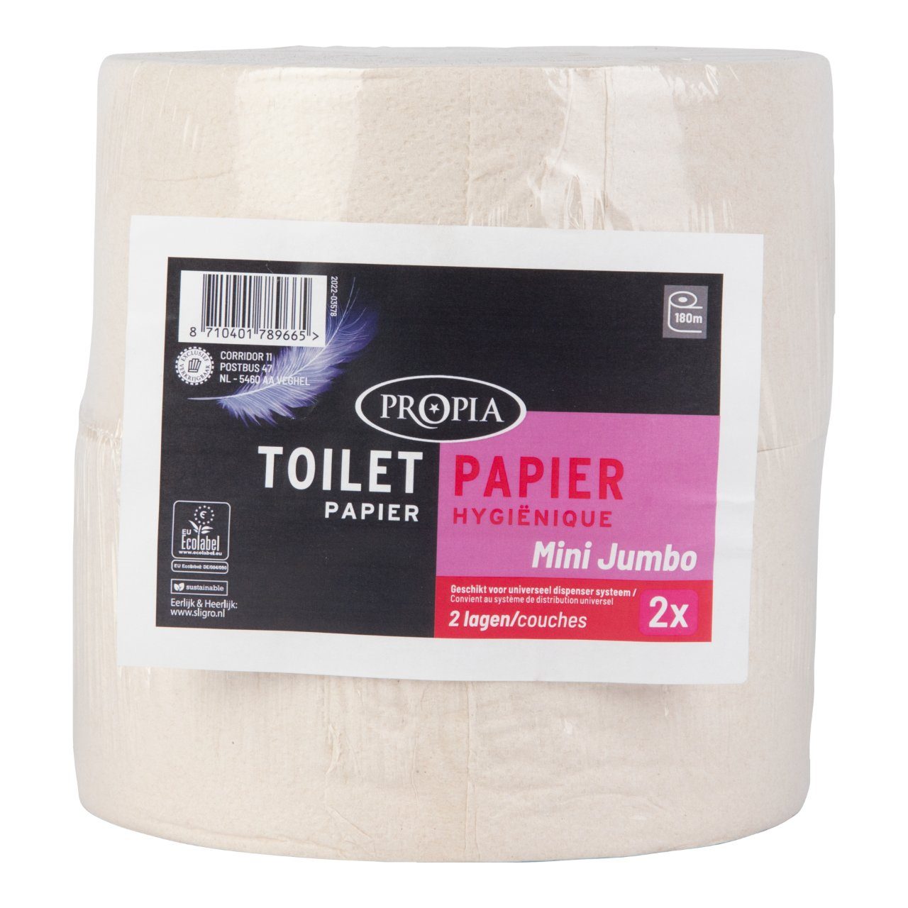 Toiletpapier mini jumbo 2-laags