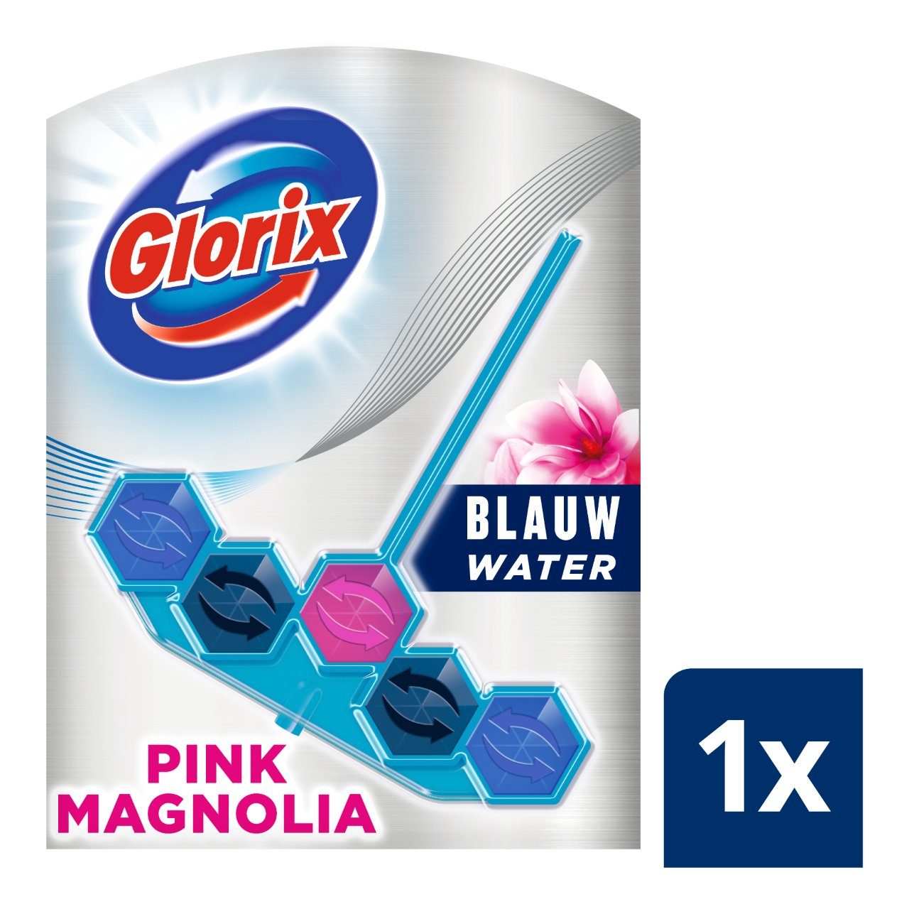 Toiletblok pink magnolia blauw water