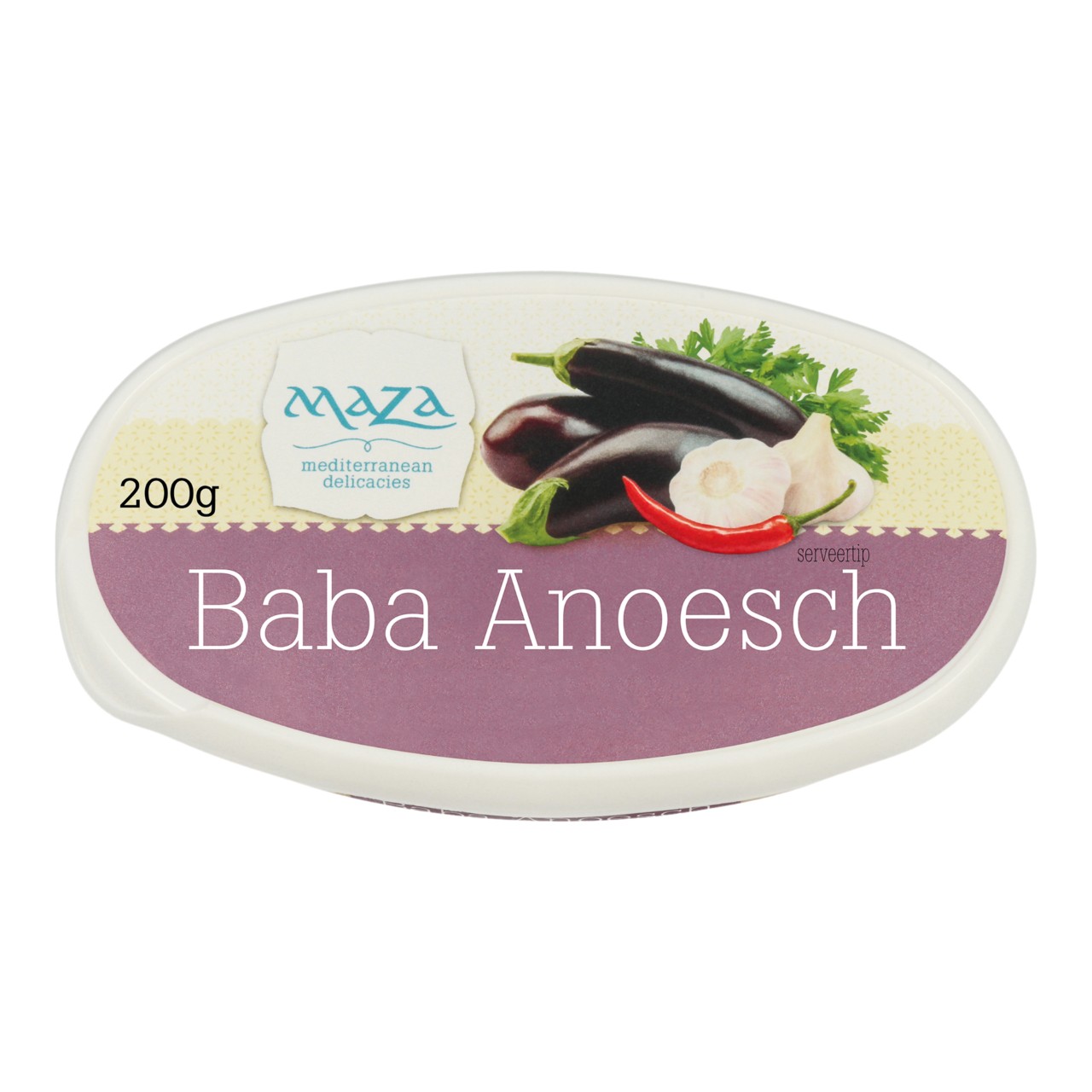 Baba anoesch salade met gegrilde aubergine