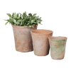 Terracotta potten rond set 3 liter