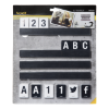 Letterplank 1 m zwart, met set cijfers, letters en tekens