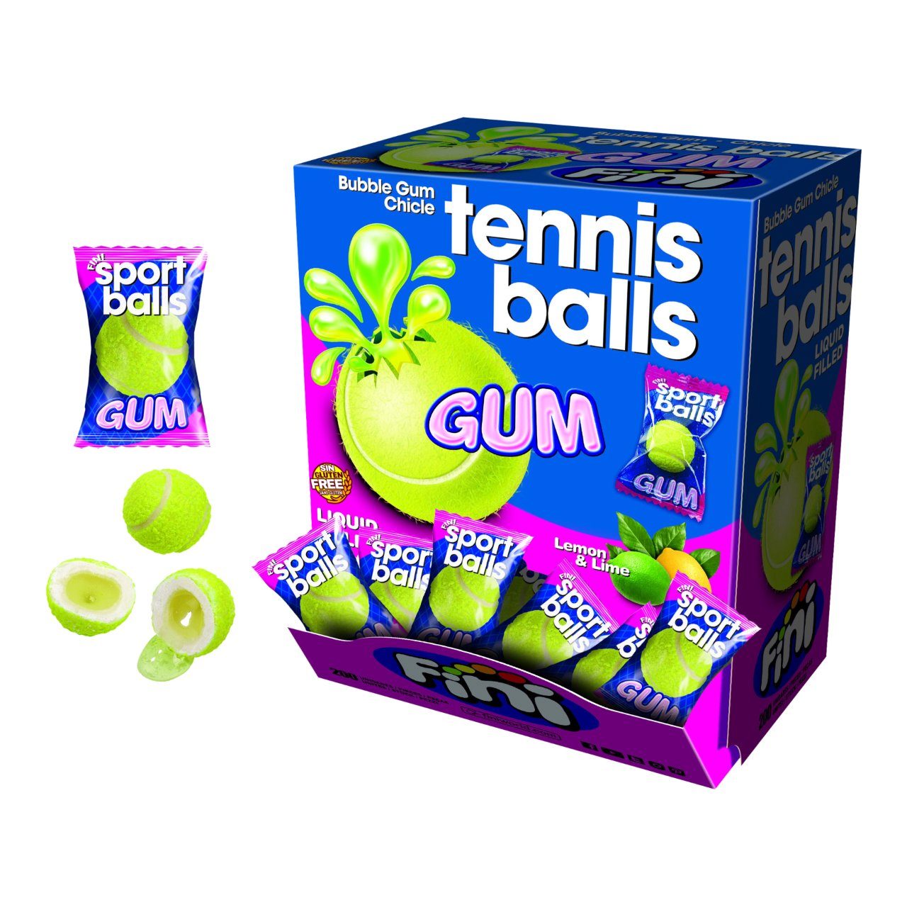 Bubble gum tennis balls